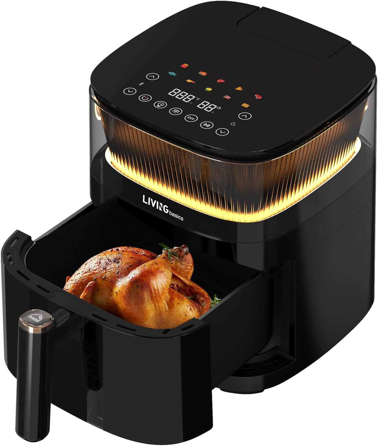 LIVINGbasics Air Fryer, 5L (5.3qt.) Oil Free Airfryer,