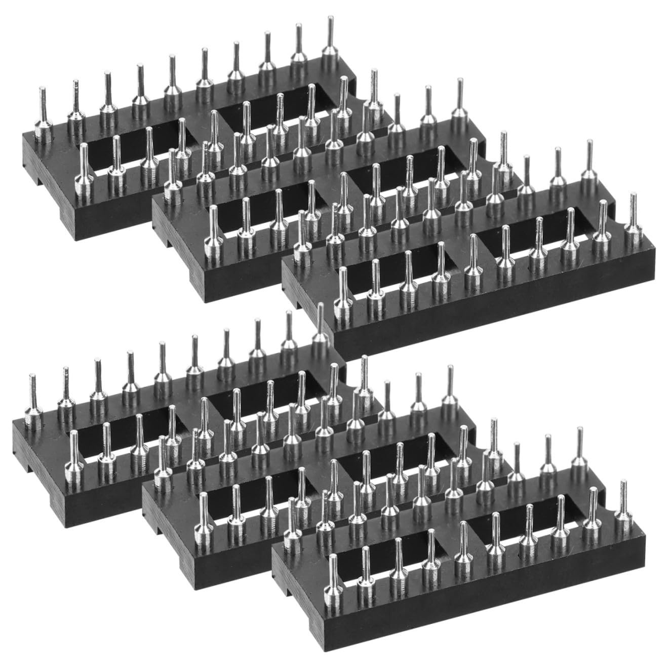 6pcs Dual Row Ic Sockets Pin Soldering Adaptor Ic Socket Plug for Breadboard