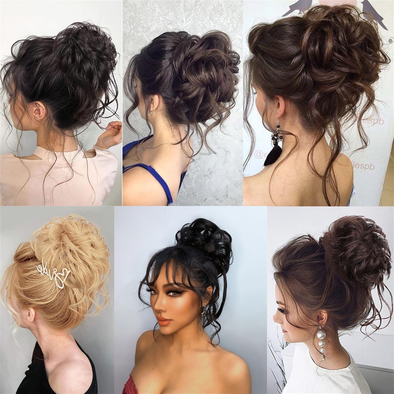 treski kok dla kobiet Syntetyczny Chignon Claw Clip-in Rozczochrany kok Kawałek falistych kręconych Przedłużanie włosów Chignon Potargane updo Włosy Koczki Kucyk Treski z klipsem dla kobiet Przedłuż