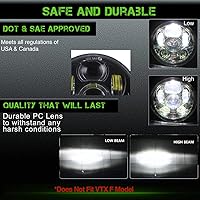 Vista 3 de SLK-Lights VTX 5 3/4 pulgadas LED Daymaker Kit de faros delanteros negros - Soporte y hardware - Plug & Play - Compatible con modelos Honda VTX 1300