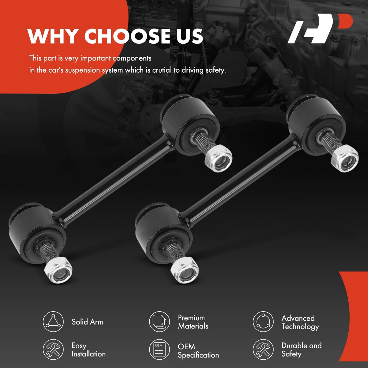 A-Premium 2 x Rear Sway Bar Links Stabilizer Bar Links, Compatible with Ford Excursion 2000-2005