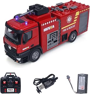 HUINA RC-Feuerwehrauto 1:14, Wassersprüh, Licht & Sound