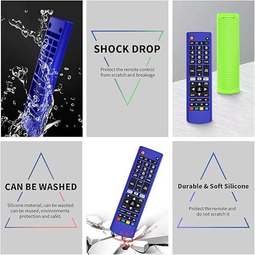 Miniatura 3 de Juego de 2 fundas de silicona para LG AKB75095307 AKB75375604 AKB74915305 Remote, a prueba de golpes, antipérdida, protector de piel para LG Smart