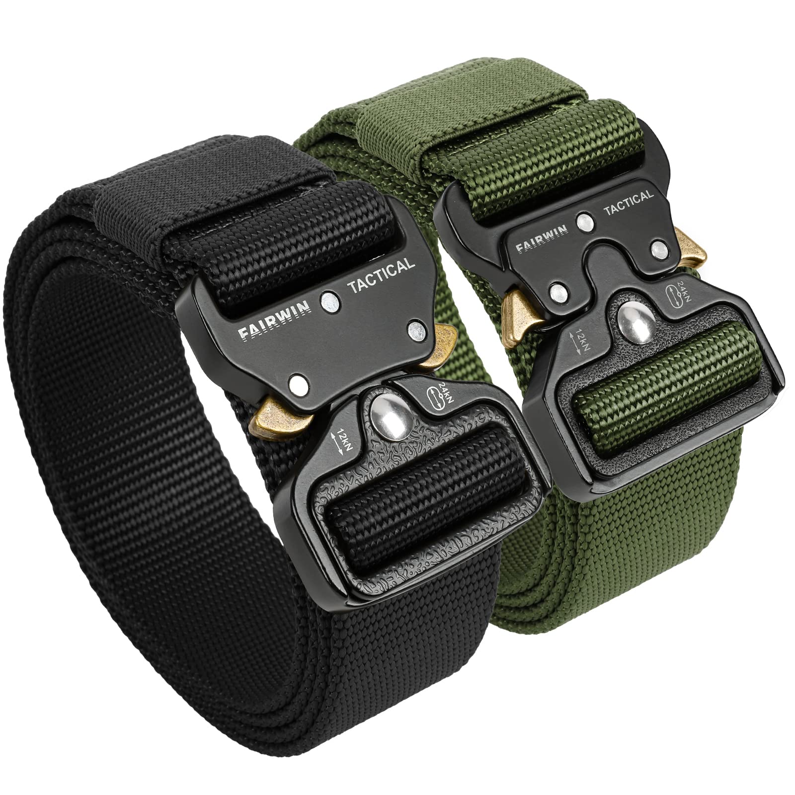 FAIRWIN Tactical Belt, Military Utility Belt Nylon Web Rigger Belt Work Belt with Heavy-Duty Quick-Release Buckle