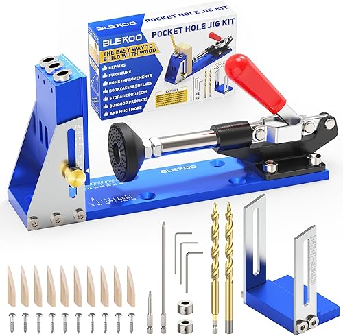 Kit de herramientas de plantilla de agujero de bolsillo mejorado, juego de plantillas de guía de taladro de bolsillo para agujeros en ángulo de 15,