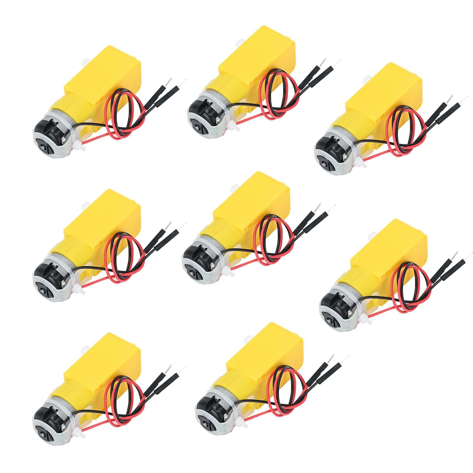 Podazz 8pcs TT Motor Dual DC 3-6V Gearbox Motor 200RPM Ratio 1:48 Shaft Mo-tor with 2.54mm Wire for Smart Car Robot DIY