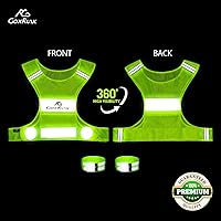 Vista 2 de Chaleco reflectante equipo para correr, chalecos de seguridad reflectantes ligeros con bandas para el brazo
