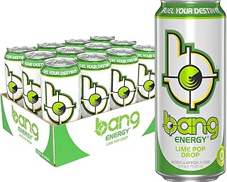 Bang Energy Lime Pop Drop, Sugar-Free Energy Drink, 16-Ou...