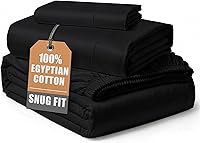 Vista 38 de Sábanas 100% de Algodón Egipcio Tamaño Queen - Naturalmente Refrescantes y Transpirables, Juego de Sábanas Queen de 4 Piezas con Tejido de Satén