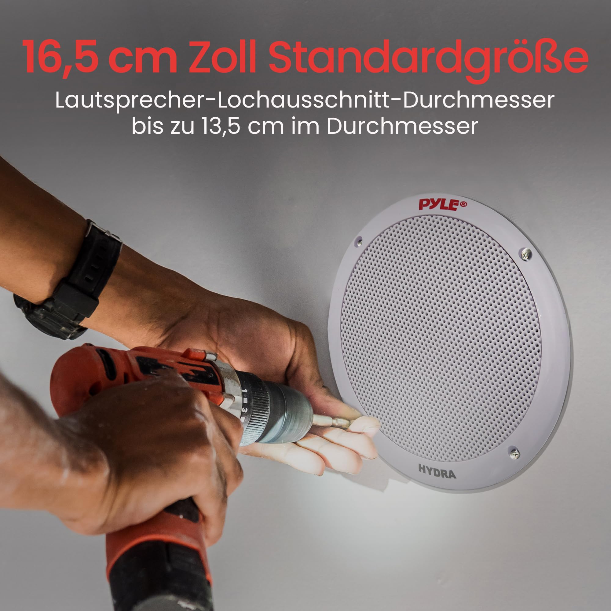 Pyle 16,5 cm Dual Marine-Lautsprecher – 2-Wege wasserdichtes und wetterfestes Outdoor-Stereo-System mit 400 W Leistung, Polypropylen-Konus und Butylgummi-Sicke – 1 Paar, Weiß
