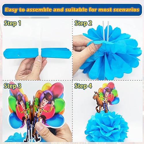 Miniatura 2 de 6 centros de mesa de fiesta de Toy Story, decoraciones de panal de abeja, suministros para fiestas de cumpleaños para niños