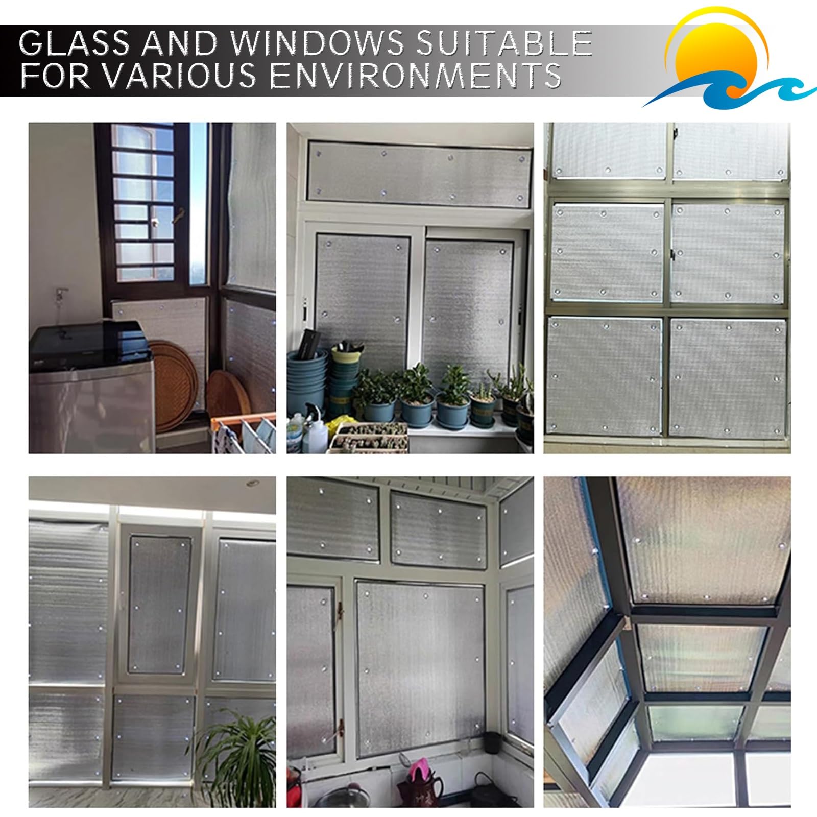 Reflektierende Verdunklungs Folie,Blendschutzfolien Zur Wärmedämmung,Kühlende Sichtschutzfolie Für Fenster,Anti-Uv-Statik-Folie,7Mm Dick,Alufolienfolie Mit Saugnäpfen(Farbe:4pcs,Größe:130x100cm)