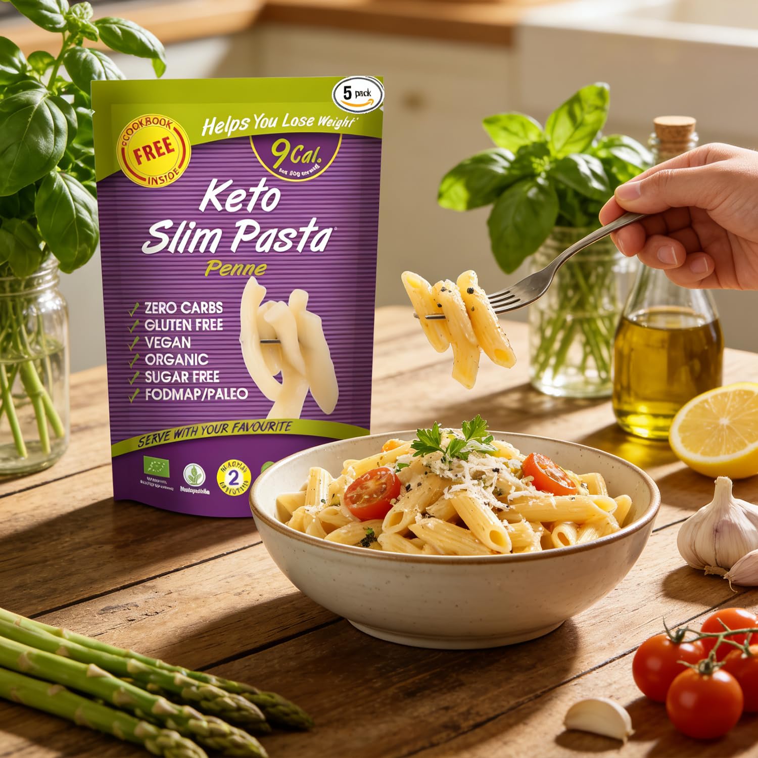 Eat Water Wąski makaron Penne 200 g (opakowanie 5 szt.)