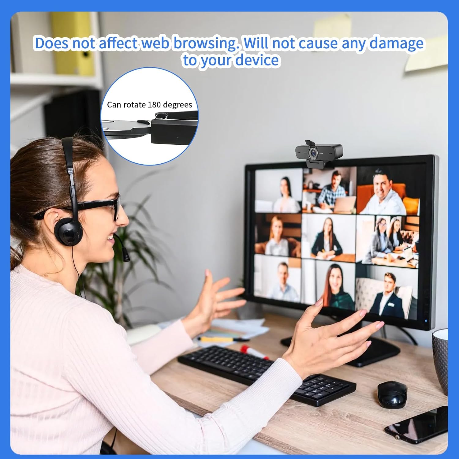 2 Pack Universal Webcam Cover, Desktop Computer Camera Privacy Cover Lens Shutter Cap Hood Plastic Streaming Web Camera Covers Clip for Laptop, Computer Black