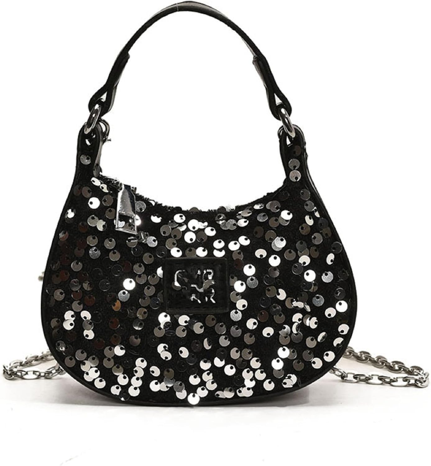 Women Girls Evening Handbag Sequin Evening Crossbody Bag Top Handle Clutch Glitter Shoulder Purse Wedding Party,Black