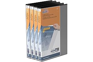 Clear-View Legal Size 3 Ring Binder: Angle D-Rings with Pack of 4