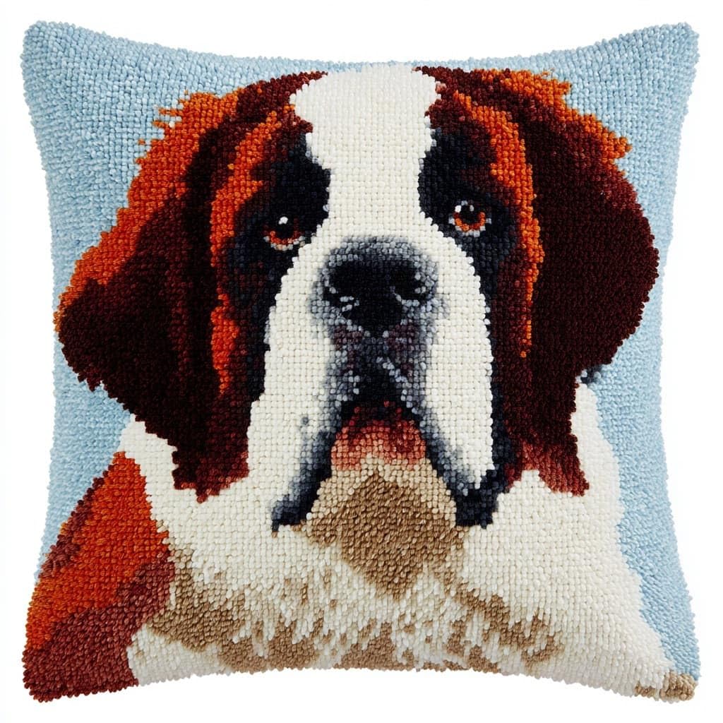 Henypt Latch Hook Cushion Kits Dog