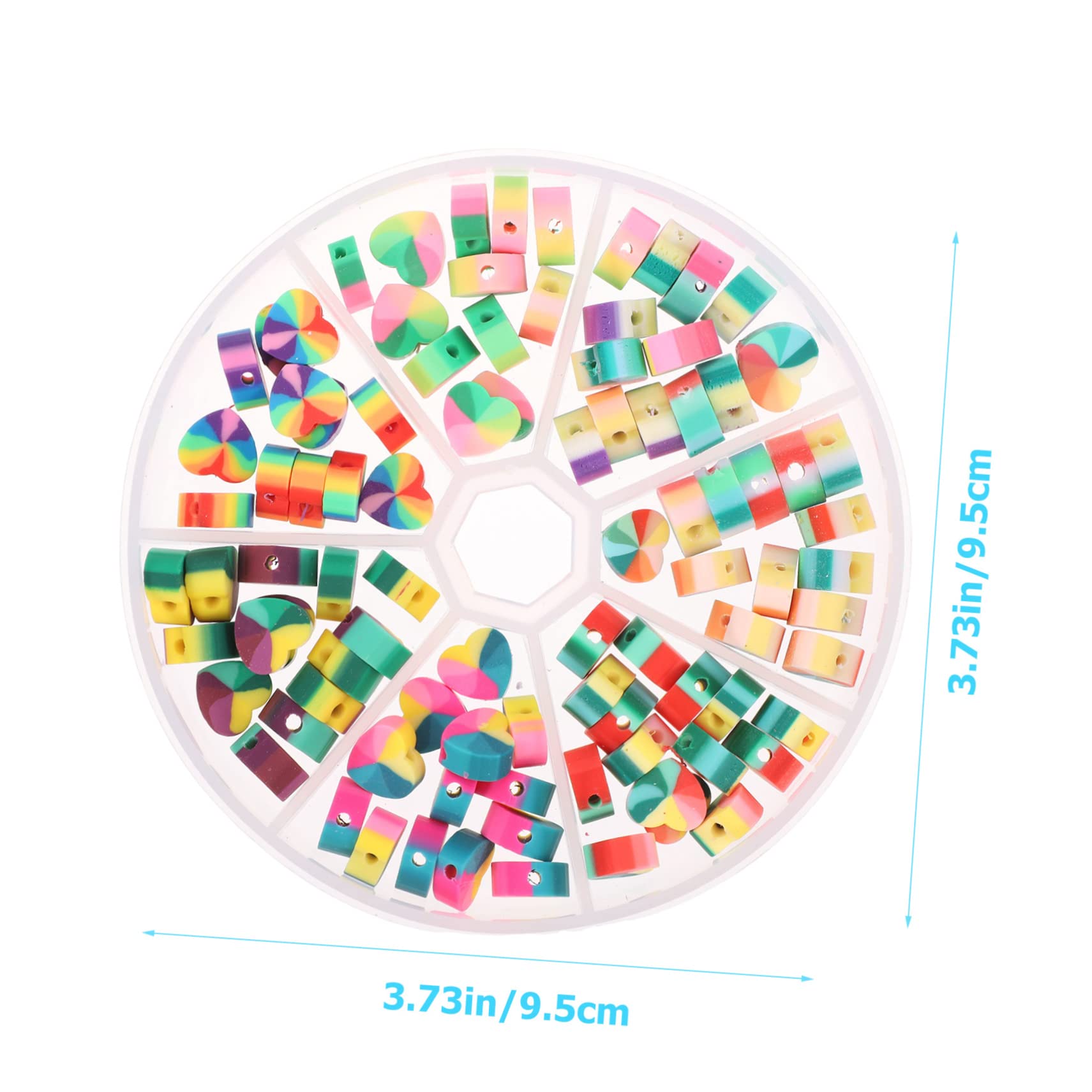 OSALADI 3 Boxen Regenbogen Liebesperlen Spacer Schmuck Herz Groß Für Schlüssel Schnell Diy-perlen Abstandsperlen Zum Basteln Polymer-ton
