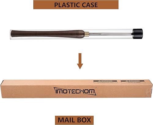 Miniatura 6 de Herramientas de torneado de madera de cincel de torno de tazón HSS de 38 pulgadas con caja de plástico redonda y bolsa colgante