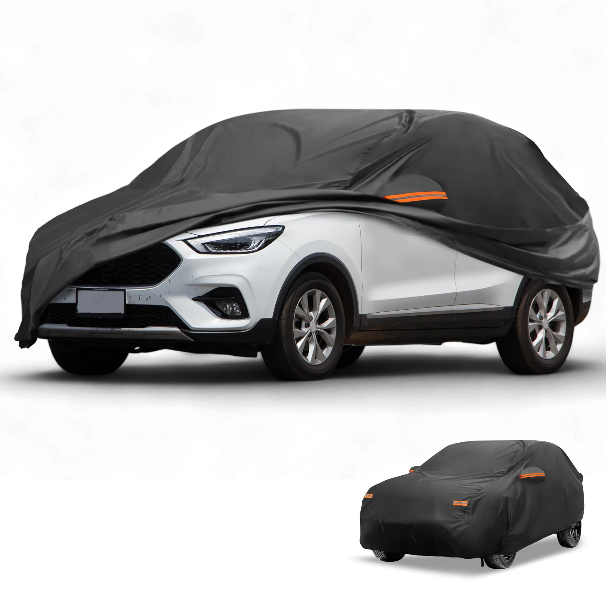 Copertura Auto Impermeabile Anti-UV Per MG ZS 17-25 1pc | Colore: Nero, Materiale: 210D-PU, Uso: Tutte Le Stagioni, Traspirante, Antipolvere, Adatto Per Berline, Hatchback E SUV.