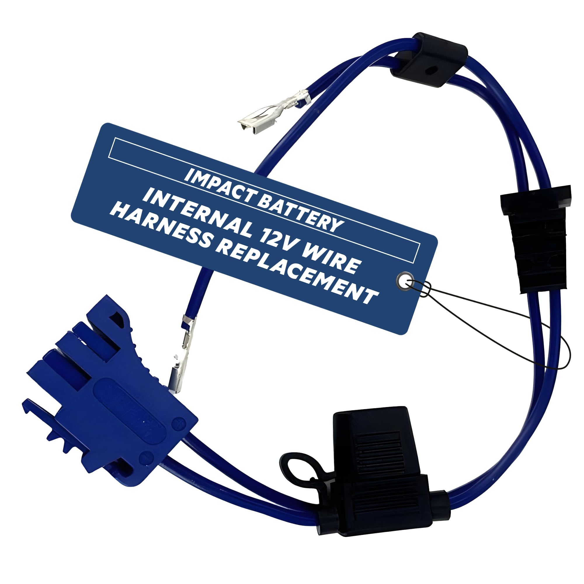 IMPACT BATTERY - Internal 12V Wire Harness Compatible with 12 Volt Peg Perego Batteries Using Blue Case - Replacement Peg Perego Battery Connector