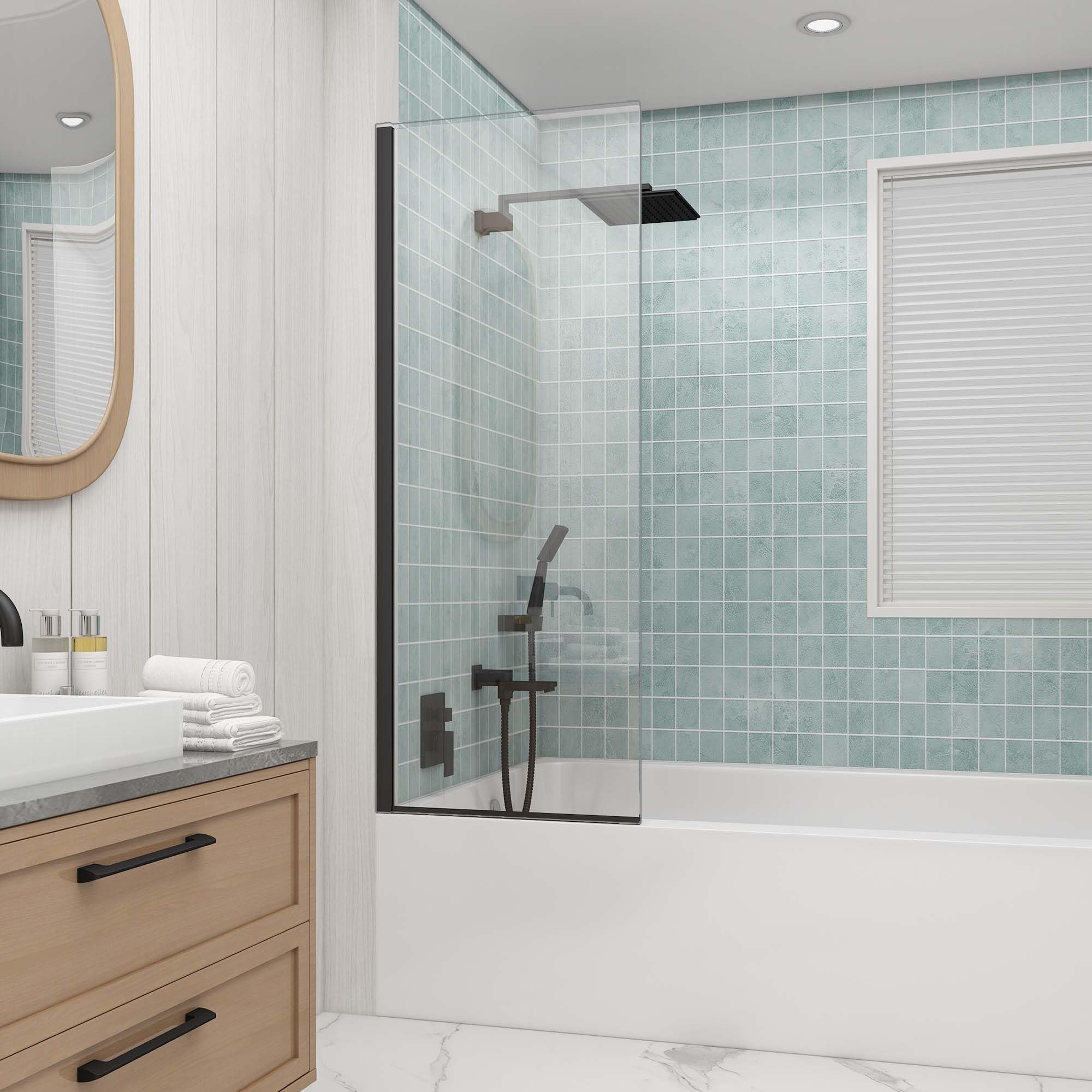 Photo 1 of Sunrosa 24" x 60" Shower Glass Panel