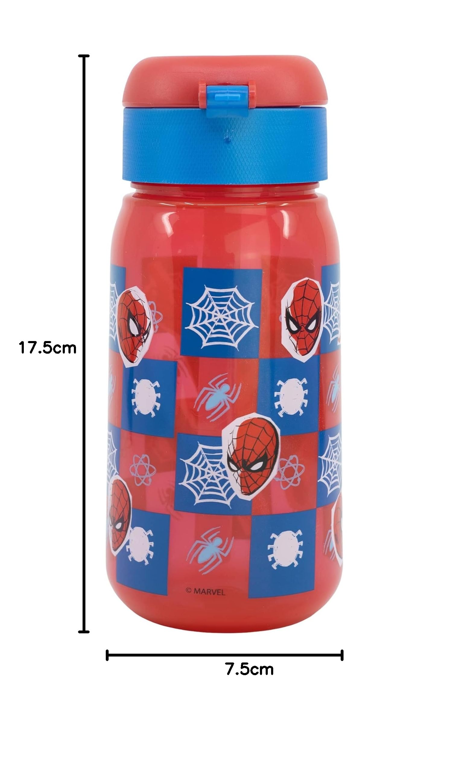 Spider-man butelka na wodę dla dzieci, tworzywo sztuczne, 510 ml, z korkiem i słomką