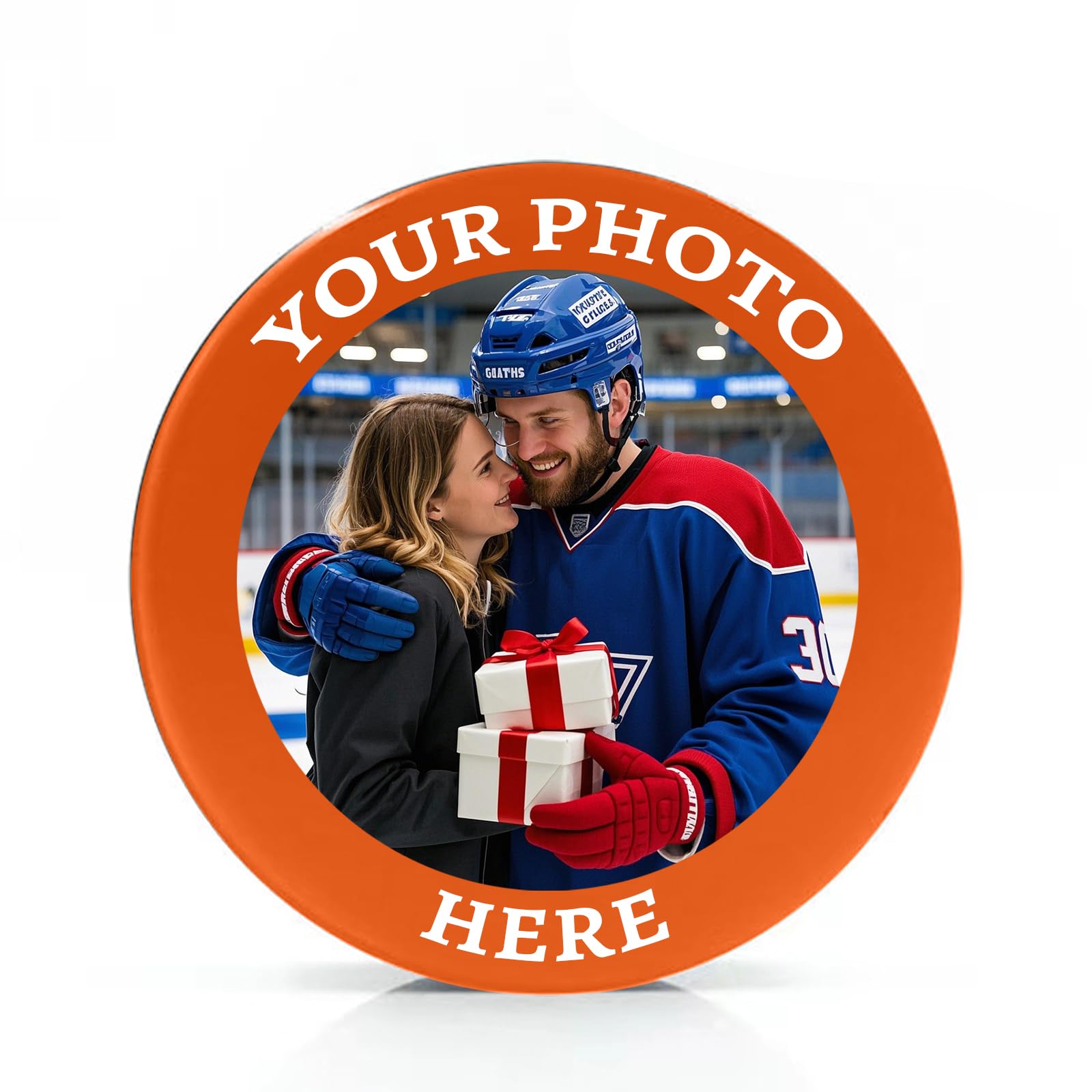 Zhyyanp Hockey Puck Personalized Photo Logo Hockey Pucks - Custom Standard Competition Ice Hockey Pucks - Hockey Gifts for Fans Mens Boys Boyfriend Husband Dad -Thanks Coach Gift (OG)
