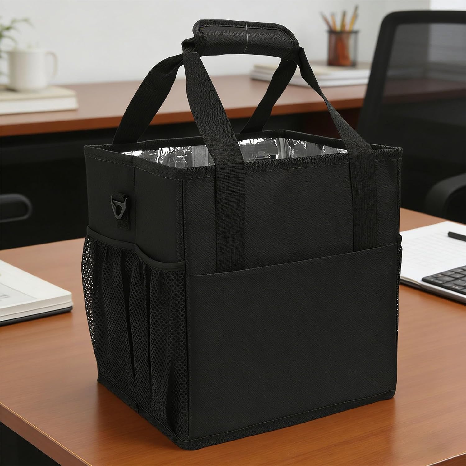 Diydeg Reusable Drink Carrier with Handle, Adjustable Dividers Portable Coffee Cup Holder Bag Coffee Cup Carrier Insulated Beverage Holder Bag for Daily Life Takeout Travel