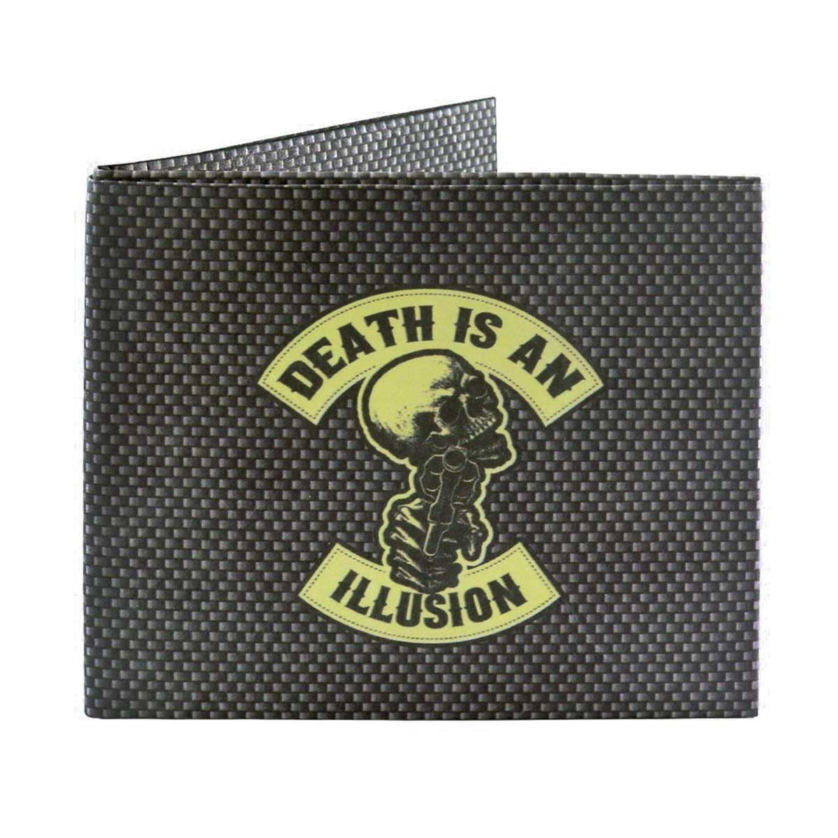 SUPERVEK Memento Mori Stoic Paper Wallet - Vegan Thin Tear & Water-Resistant Slim Wallet for men - Mens Credit Card Holder Small Wallet, Cool Skull Print Bifold Wallets for Men