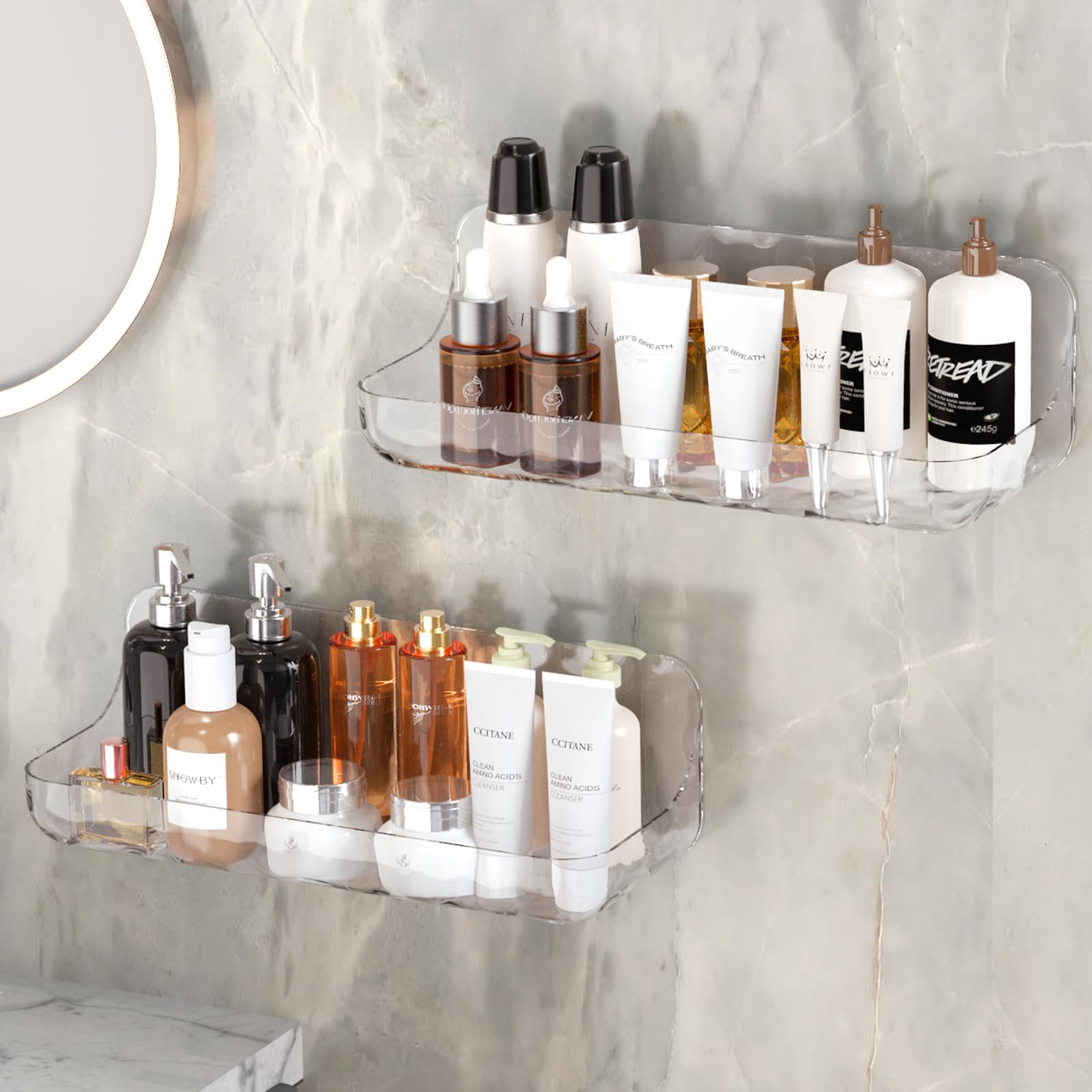 Amazon.com: Vdomus Acrylic Bathroom Shelves, Acrylic Shelf Transparent ...