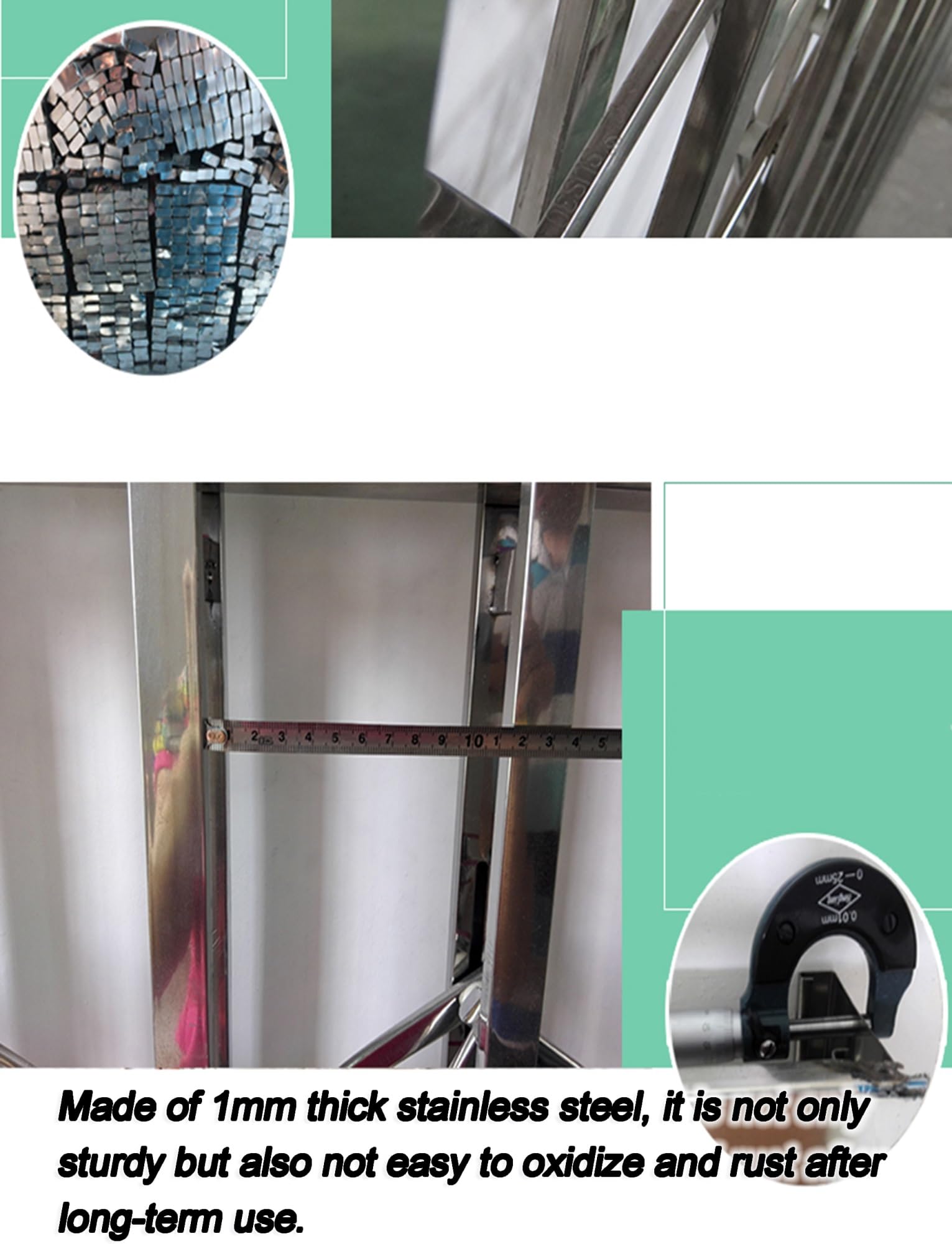 Puerta de Seguridad con reja de Acero Inoxidable 304 - Puerta corredera retráctil de Doble Panel, a Prueba de robos para Patio, balcón y Entrada, Uso Comercial (95x200cm/37x79in)