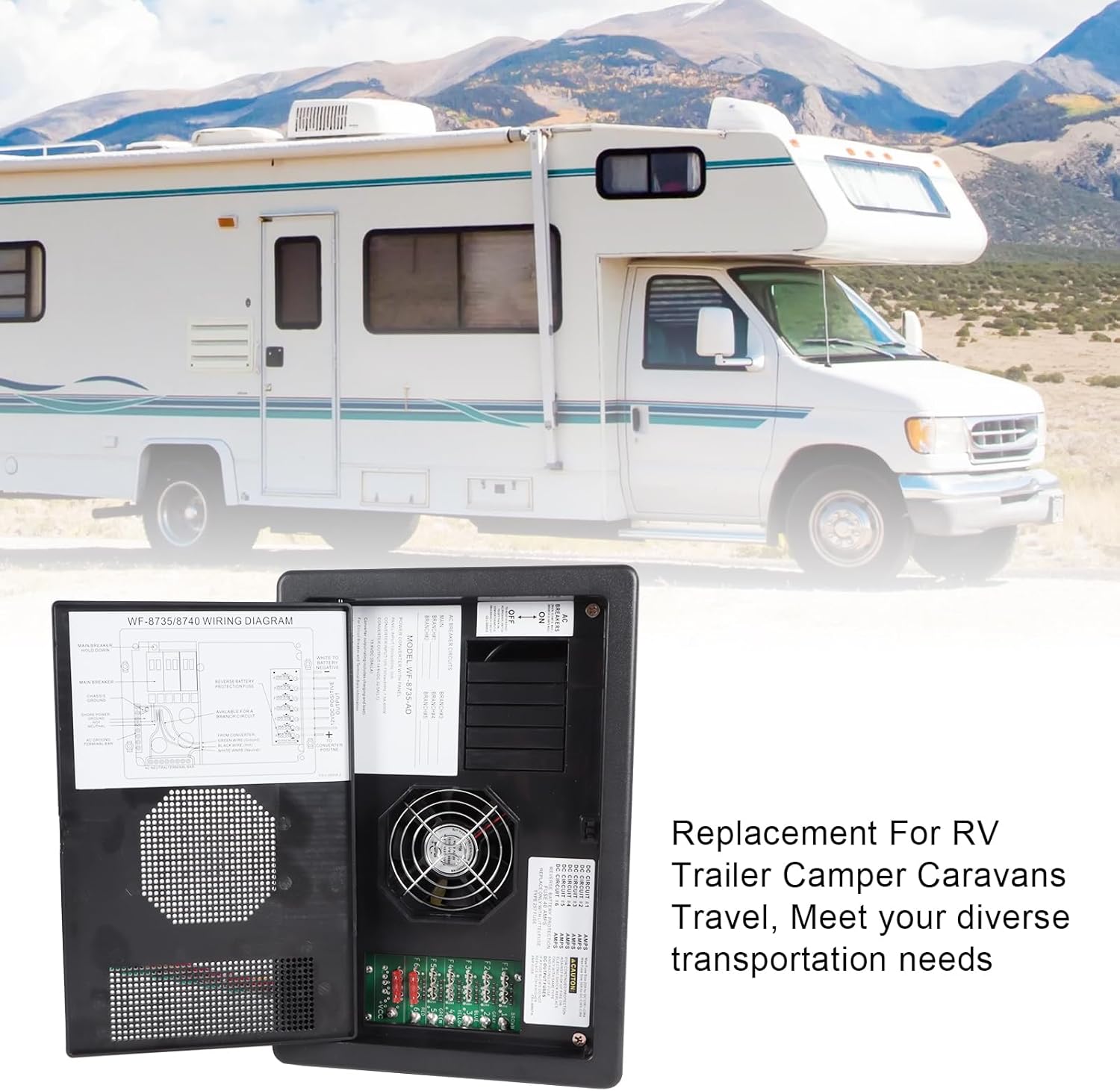 WF-8735-AD 30 Amp Power Converter Charger Replacement for RV Trailer Camper Caravans Travel, 35 Amp DC Output