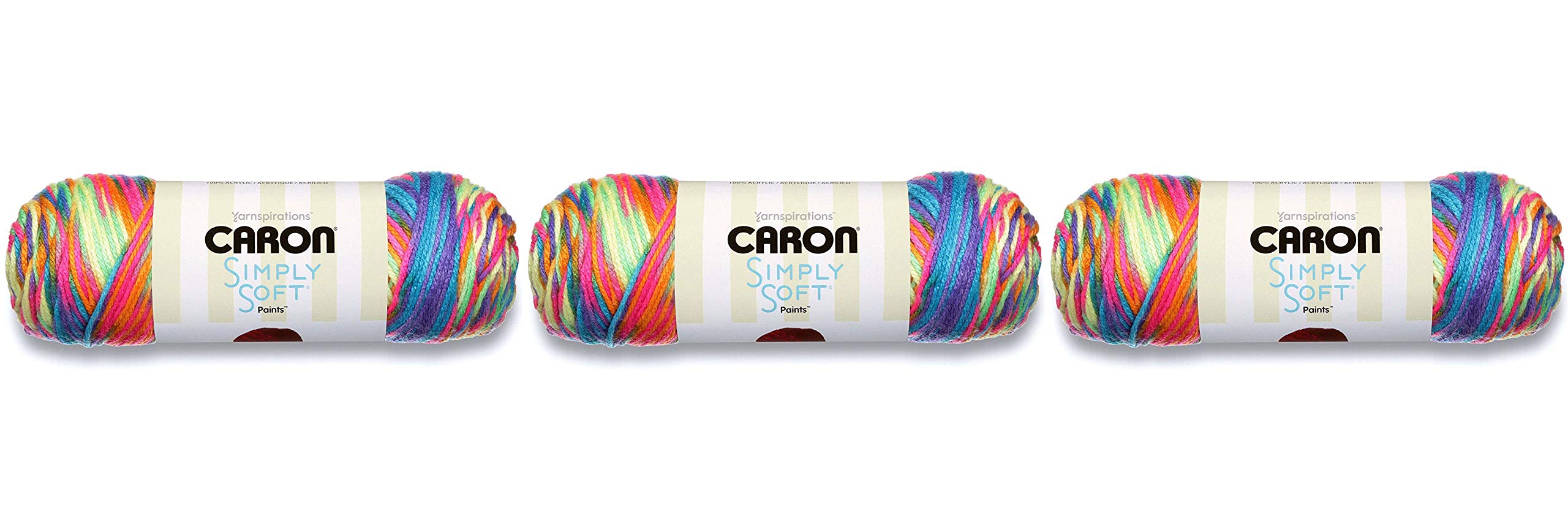 CaronSIMPLY SOFT PAINTS PACK OF 3- 141G EACH - RAINBOW BRIGHT