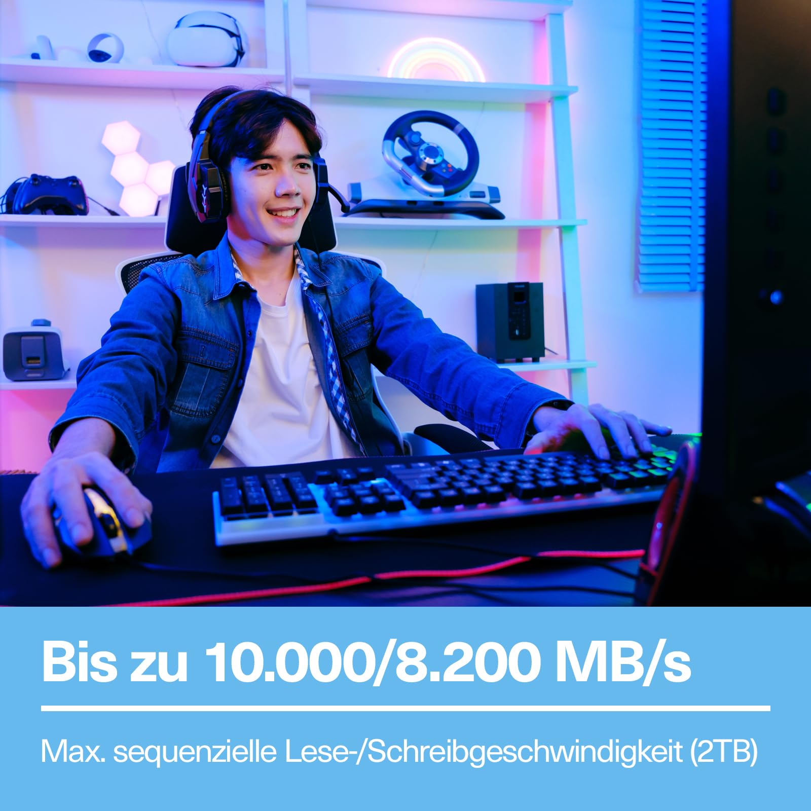 KIOXIA EXCERIA Plus G4 – 2TB M.2 2280 NVMe SSD – PCIe 5.0, bis zu 10000/8200 MB/s Lesen/Schreiben – Internes Hochgeschwindigkeitslaufwerk für Notebook, Laptop, Desktop-PC, Gaming, Videobearbeitung
