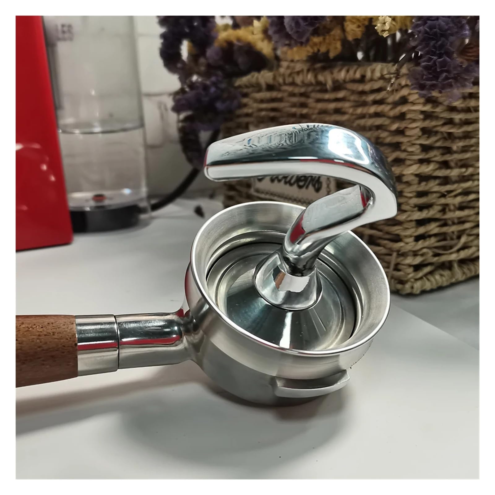 Anillo dosificador inteligente de acero inoxidable con imán for recipiente de preparación de café en polvo de 51/53/57,5/58/58,35 mm for barista.(58mm)