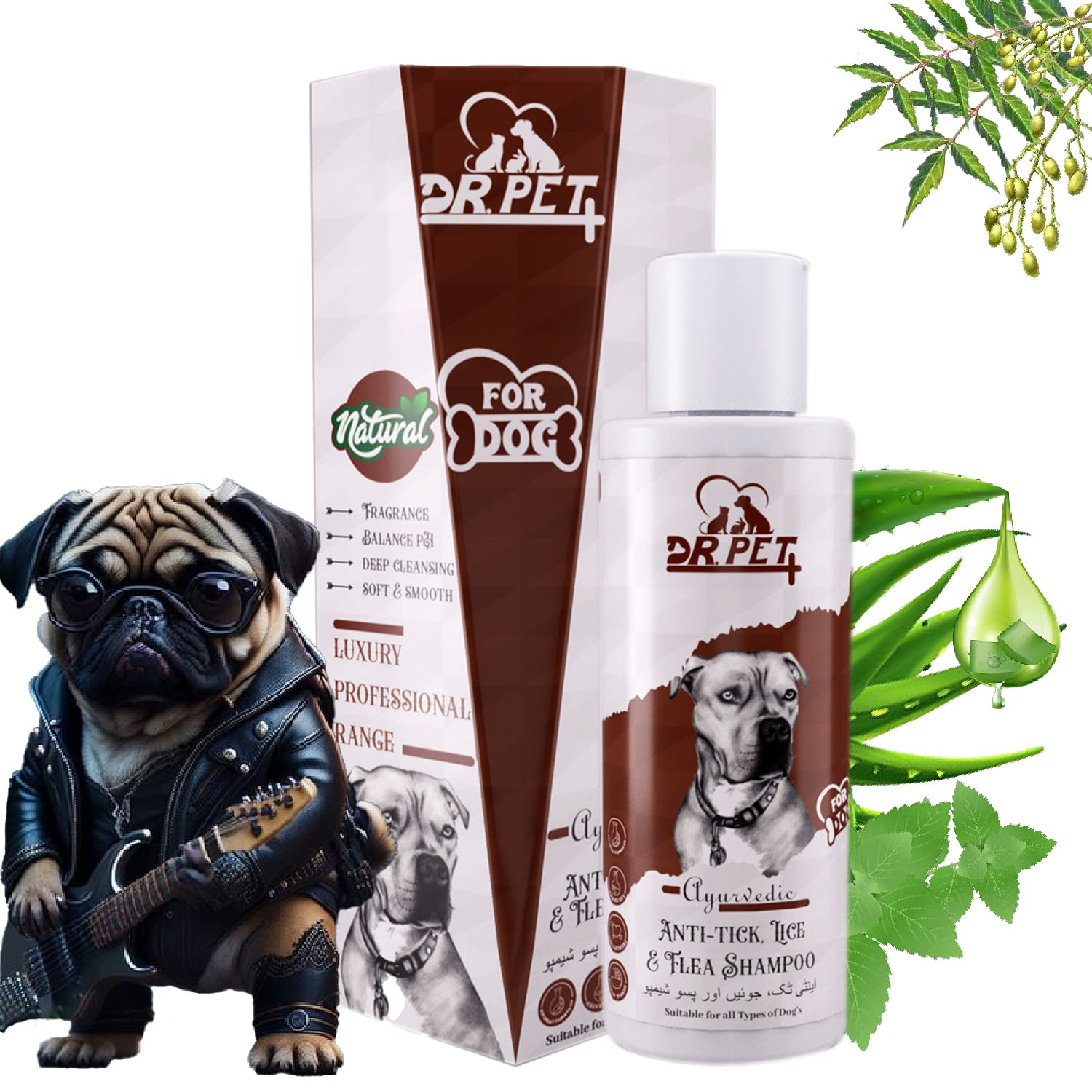 Dr. Pet Plus Ayurvedic Anti-Tick, Lice & Flea Shampoo for Pug Dog & Puppy | Help in Ticks, Fleas & Lice Anti-Itching – Dog Shampoo for Ticks and Fleas All Dog Breed – 100 Ml (B0C6NMHRMZ) Amazon Price History, Amazon Price Tracker