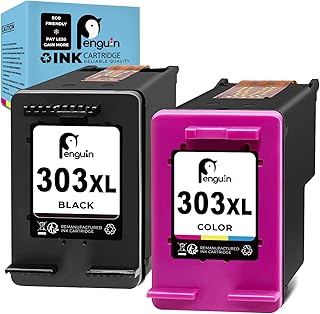 Penguin 303XL Printer Ink Cartridge Replacement Black and Colour for HP 303 XL Compatible with ENVY Photo 6220 6230 6234 6252 6255 6258 7100 7120 7134 7820 7830 7155 7865 TANGO TANGO X Combo Pack