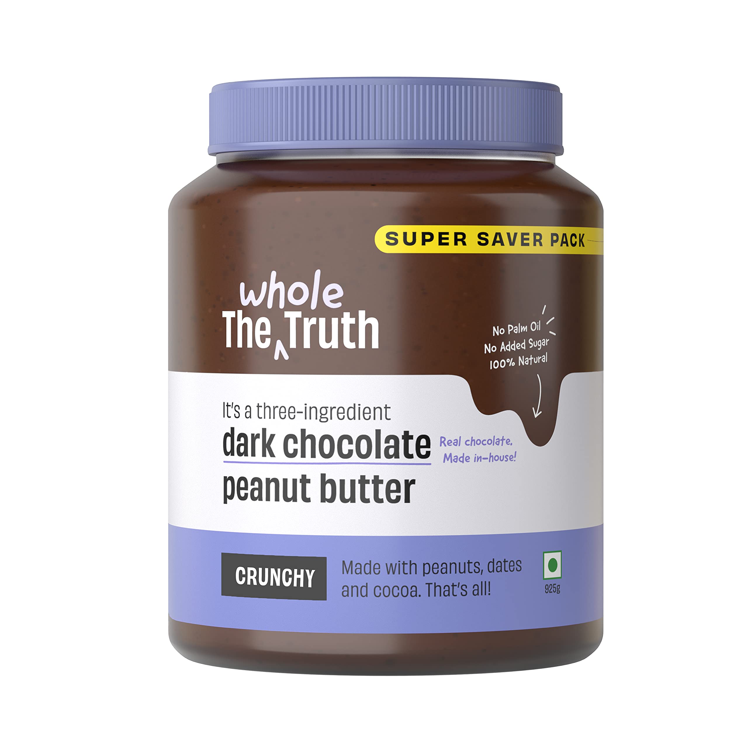 The Whole Truth - Supersaver Pack | Dark Chocolate Peanut Butter | 925 g | Crunchy | No Added Sugar | No Artificial Sweeteners | Vegan | No Gluten | No Preservatives | 100% Natural (B09C2QTQDM) Amazon Price History, Amazon Price Tracker