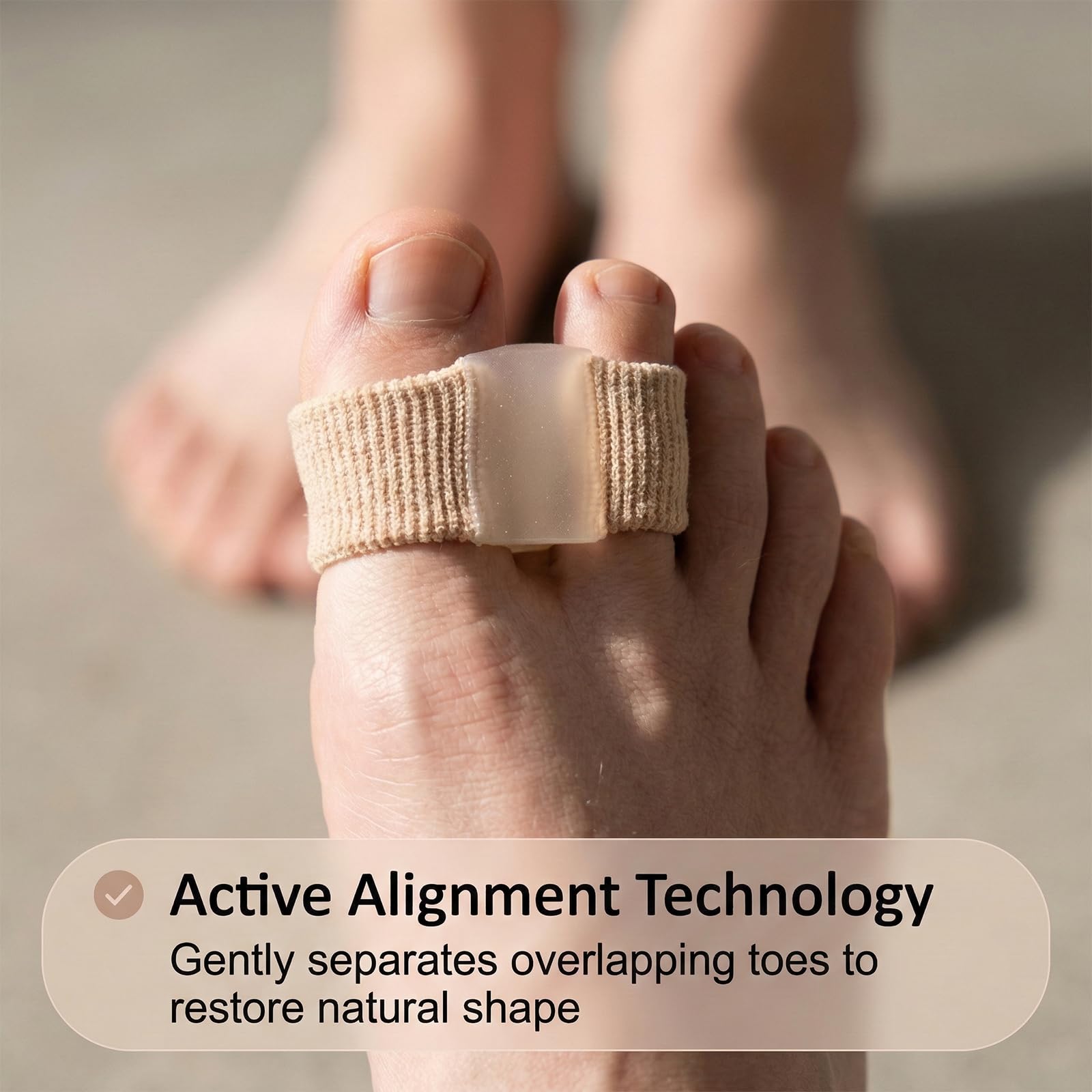 4 Piezas Separador Dedos Pie,Voltereta Pulgar Separador Valgus,Juanetes Corrector Nocturno y Dia,Alisador de Dedos en Martillo con 2 Bucles,para Pies, Mujeres y Hombres