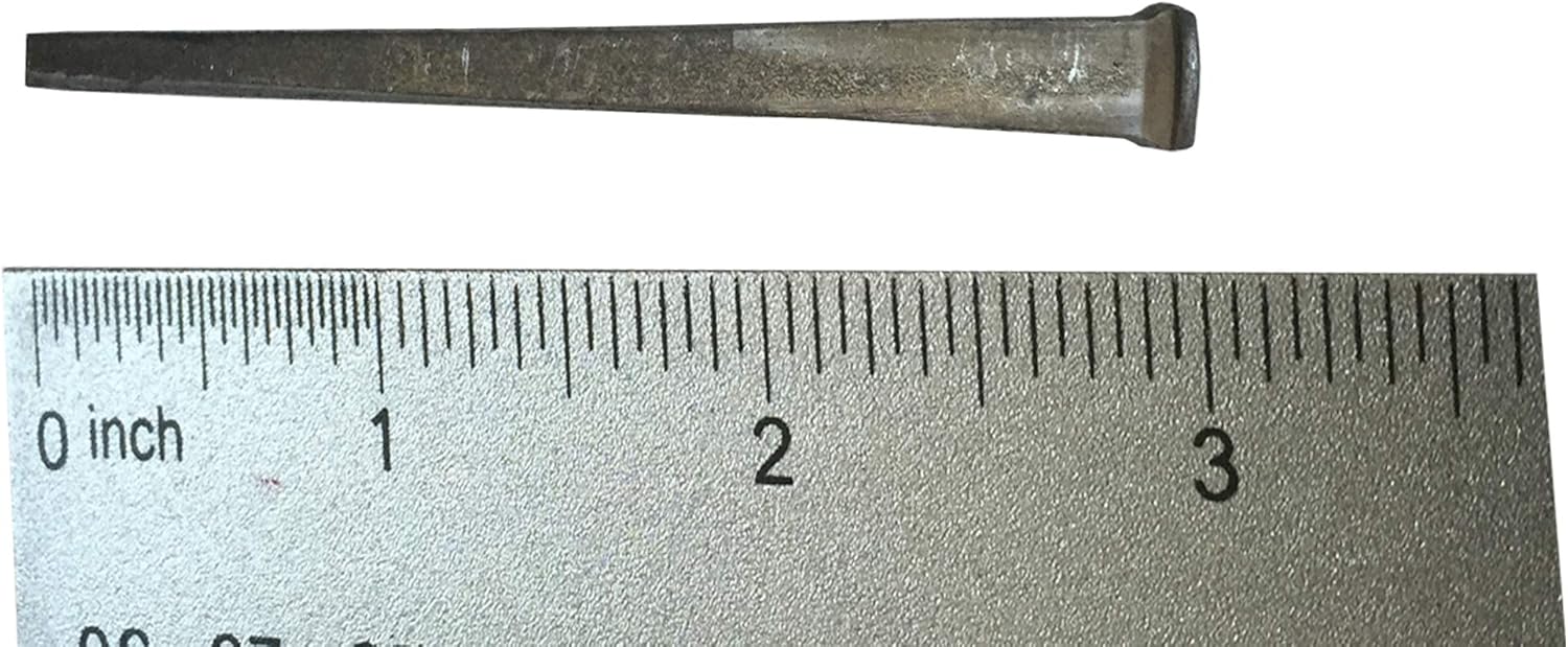3”- CUT COMMON NAILS - Metallic Color - Antique rustic restoration accent nails for hanging, furniture, cabins, shutters & flooring – Decorative clavos nails – Distinct SQUARE HEAD Nail – 3 in