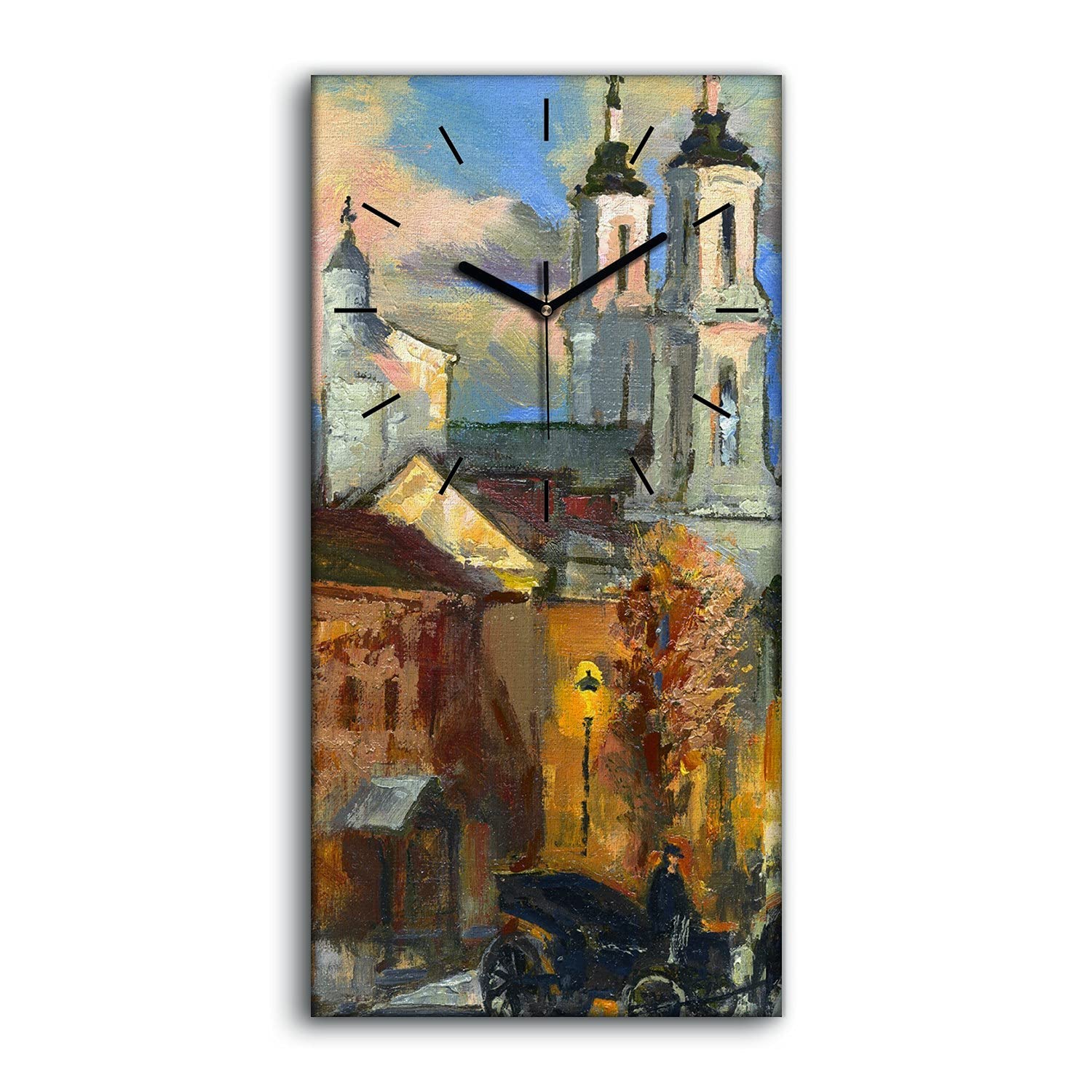 Horloge sur Toile Art Moderne Salon Chambre Tableau Horloge Murale Silencieuse