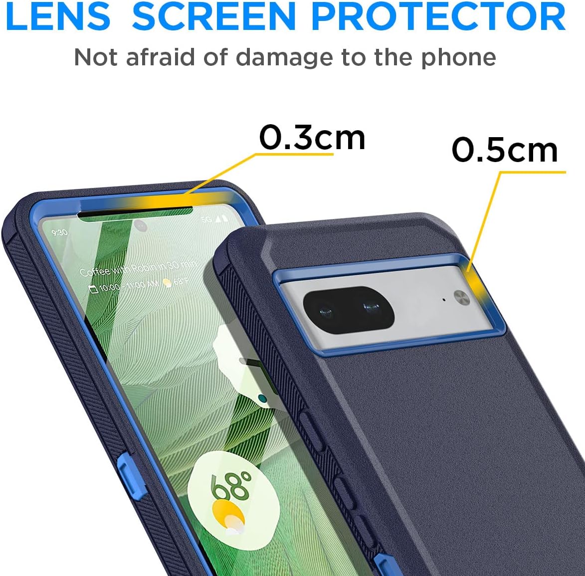 AICase for Google Pixel 7 Case with 360 Bulit-in Screen Protector,Heavy Duty Drop Protection Full Body Rugged Shockproof/Dust Proof Layer Military Protective Tough Durable for Pixel 7 6.3" 2022-2