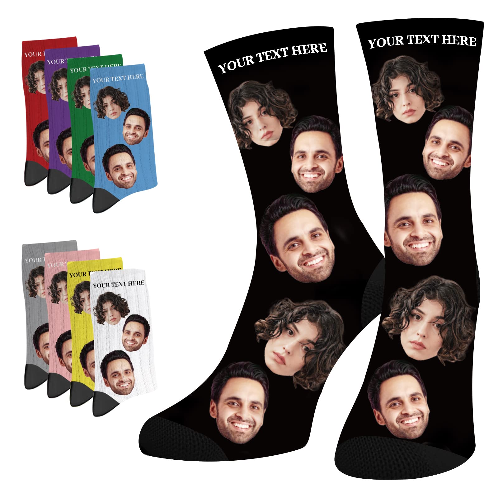 SalaGraphicsCustom Face Socks with Photo - Fathers Day Birthday Gifts from Daughter Son - Personalized Socks Gifts for Dad