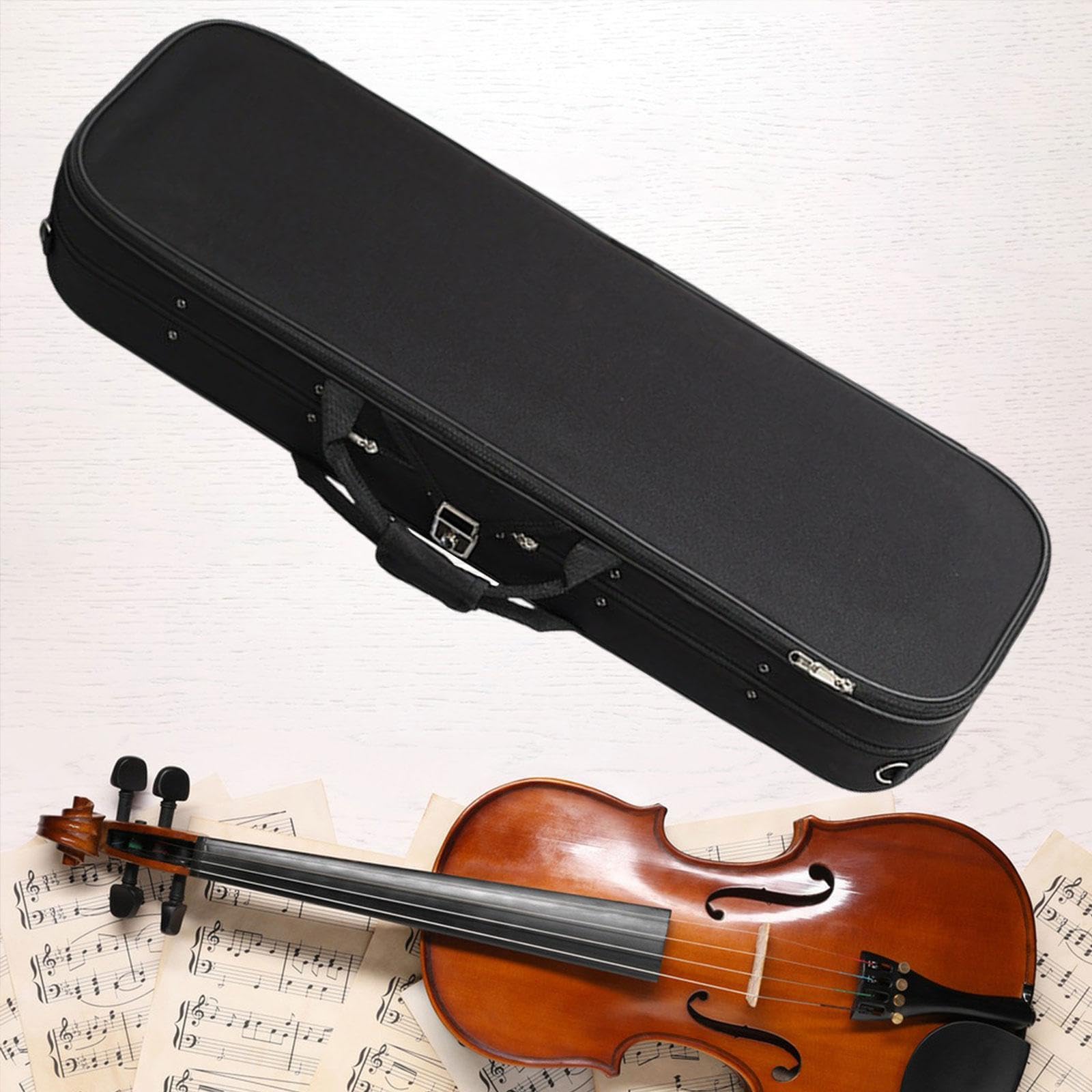 Estuche Rígido Oblongo para Violín, Caja para Violín, con, Accesorios para Instrumentos de Cuerda, a Prueba de Golpes, Estuche de Transporte, 3 a 4
