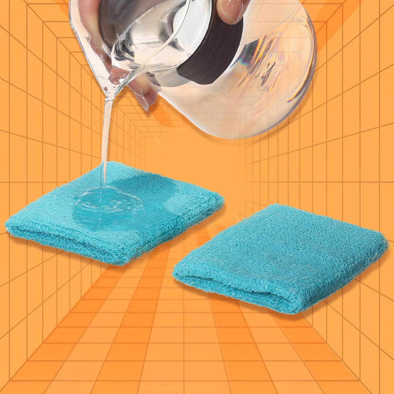 WILLBOND 8 Pack Wrist Sweatbands Sports Wristbands Tennis Sweatbands Neon 80s Thick Cotton Gymnastics Sweat Band International Sports Athletic Wristband for Men Women Party Supplies - Image 7