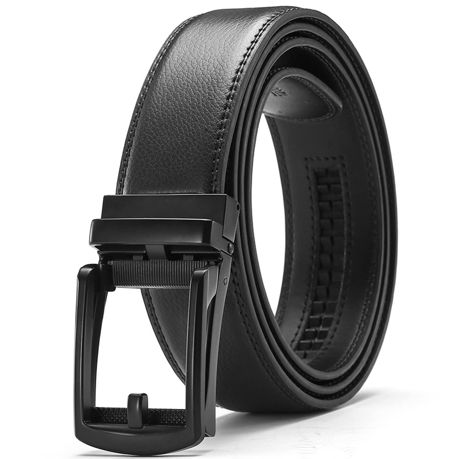 Ｋｉｒａ　Ｓｕｔｓｕ Men's Belt Slide Ratchet Belt Easy to Use Non Perforated Belt Waist Size up to 47inches