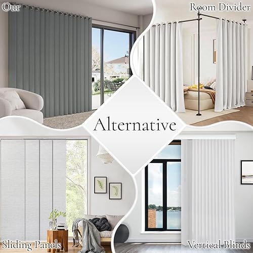 Miniatura 7 de Persianas verticales para interiores, cortinas de tela para puertas corredizas de vidrio, puertas de patio y ventanas grandes para el hogar u