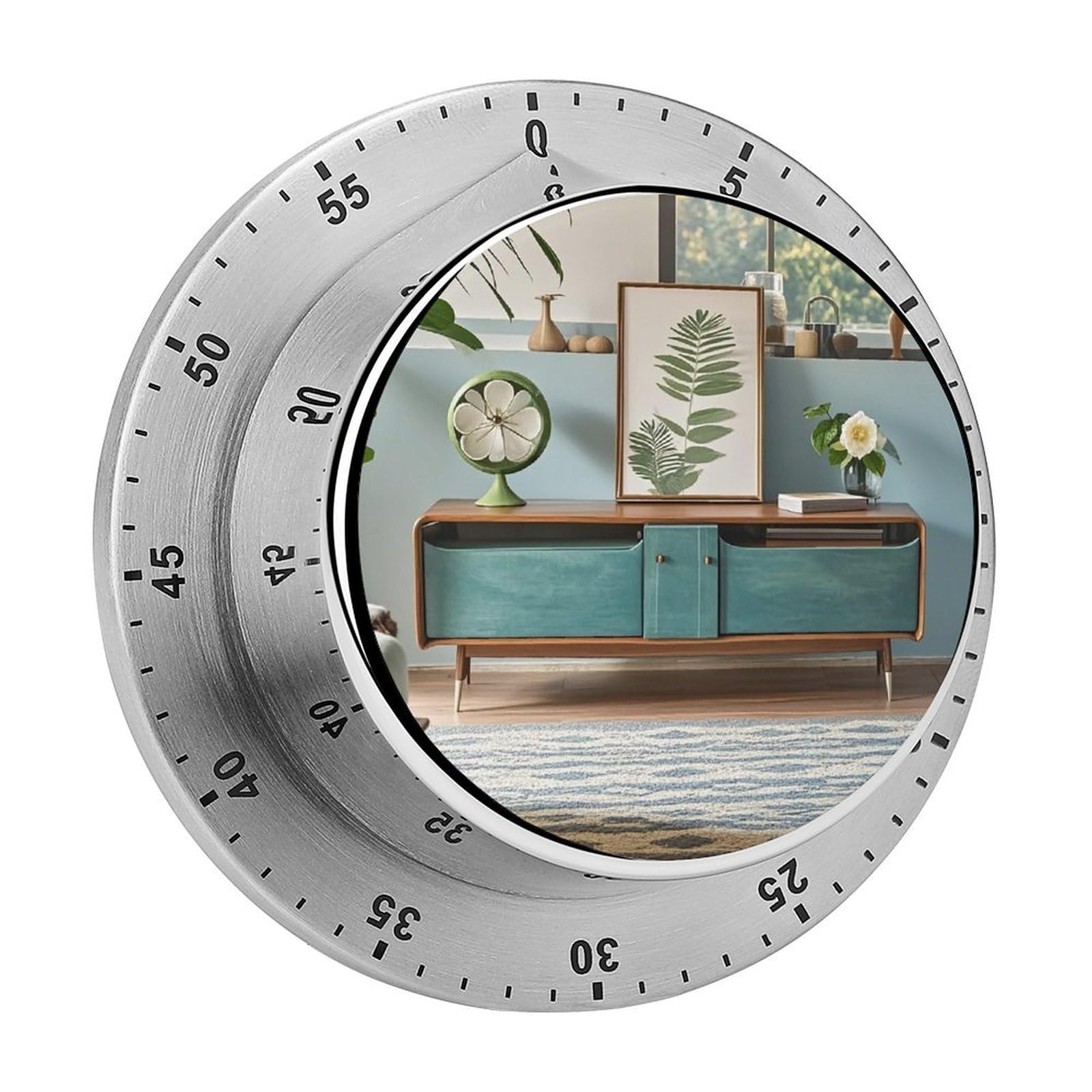 Mid Century Modern Timer with Loud Alarm Precision 60 Minute Wind Up Timer Portable Manual Countdown Timers Exquisite Stainless Magnetic Kitchen Timers for Cooking Chef Clock