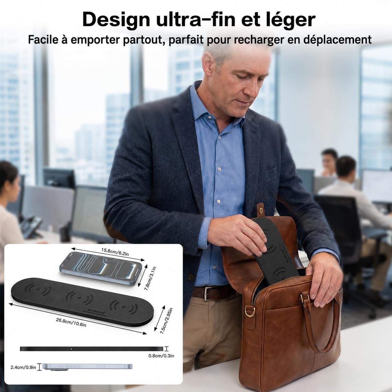Zealsound 3-en-1 Chargeur Induction, Rapide Chargeur Sans Fil, 36W Prise UE